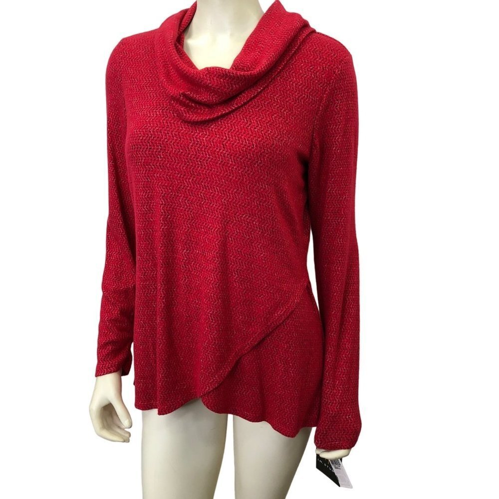 I.N. STUDIO COWL NECK HI-lOW HEM‎ LIGH TOP/SWEATER SM NWT